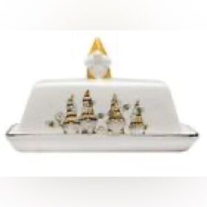 Heartland Hive Gnome Bees Ceramic Butter Dish NEW